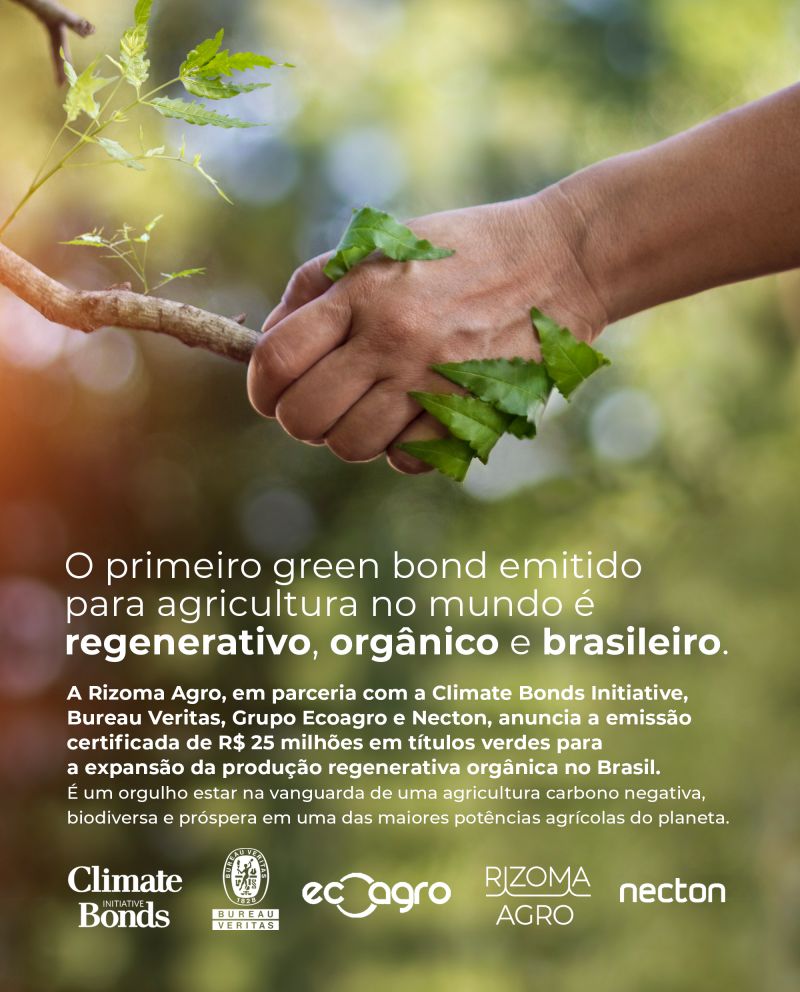O Grupo Ecoagro, em parceria com Rizoma Agro, anuncia a primeira emissão do mundo a ser certificada como Green Bond de acordo com o novo critério de agricultura do Climate Bonds Standard